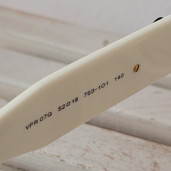 Authentic White Prada Glasses/Frames with Black Floral Details -Model VPR07Q - Picture 7 of 10